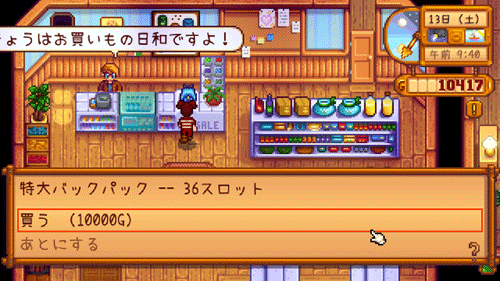 特大バックパック(36スロット)購入