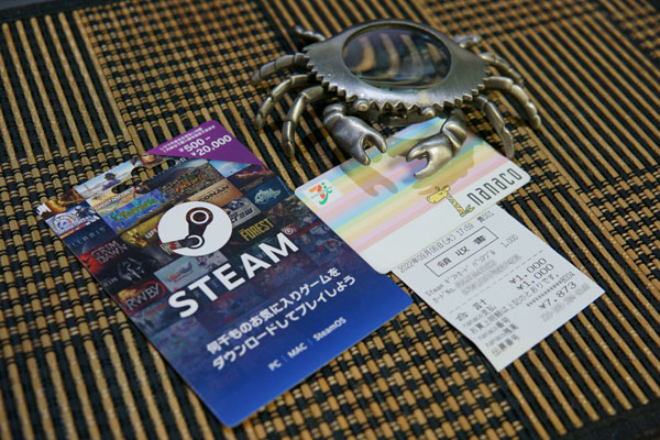 Steamギフトカードも購入可能