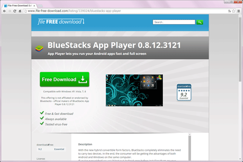 BlueStacks App Player 0.8.12.3121